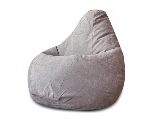 Кресло Мешок Груша Серый Микровельвет