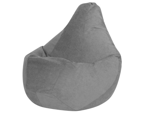 Кресло Мешок Груша Серый Велюр