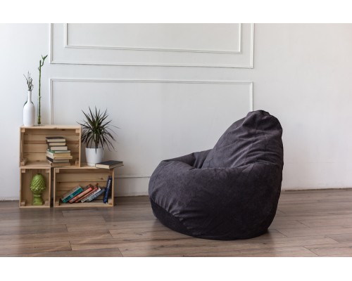 Кресло Мешок Груша Темно-Серый Микровельвет