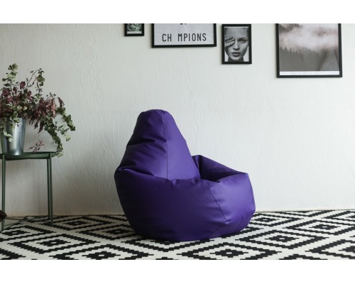 Кресло Мешок Груша Фиолетовая ЭкоКожа